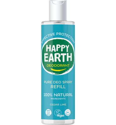 Happy Earth Pure deodorant spray ceder lime refill (300ml) 300ml