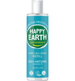 Happy Earth Happy Earth Pure deodorant spray ceder lime refill (300ml)