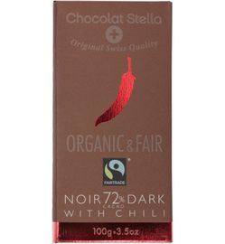 Chocolat Stella Chocolat Stella Dark 72% - with chili (100 gram)