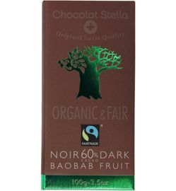 Chocolat Stella Chocolat Stella Dark 60% - baobab fruit (100 gram)