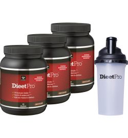 Dieet Pro Dieet Pro (plus) Stevia Trio: 3 Choco + Shaker (3 x 400g)
