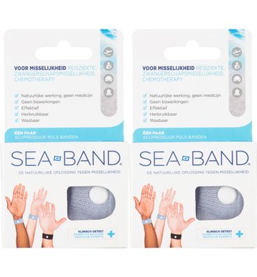 Sea Band Polsband voor Volwassen 2 paar (2x2 stuks) 2x2 stuks