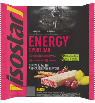 Isostar Energy sport bar cereals raisin cranberry 3 x 40g (120g) 120g