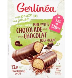 Gerlinéa Gerlinéa Snackrepen Pure & Witte Chocolade smaak (372g)
