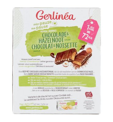 Gerlinéa Snackrepen Chocolade & Hazelnoot smaak (8x20g) 8x20g