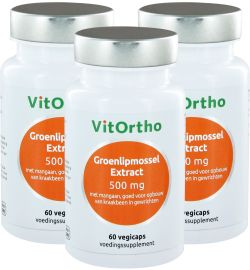 Vitortho VitOrtho Groenlipmossel extract 500 mg trio (3x 60VC)