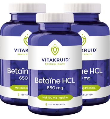 Vitakruid Betaine HCL 650 mg & pepsine 160 mg trio (3x 120TB) 3x 120TB