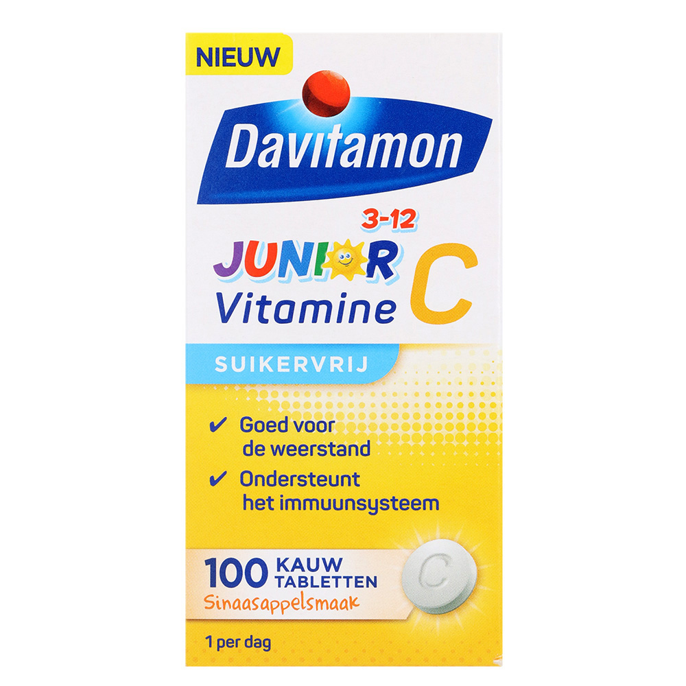 Davitamon Junior 3 Vitamine C Sinaasappel Kauwtabletten Davitamon Junior 3 Vitamine C Sinaasappel Kauwtabletten