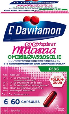 Davitamon Compleet Mama Plus Visolie Omega 3 Capsules voordeelverpakking 2x60caps