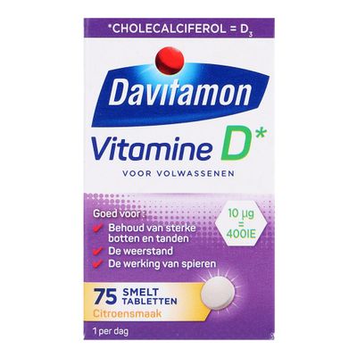Davitamon Vitamine D Volwassenen Smelttablet 75tabl