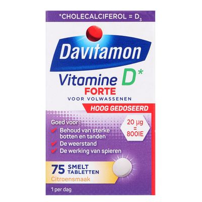 Davitamon Vitamine D3 Forte Smelttablet 75tabl
