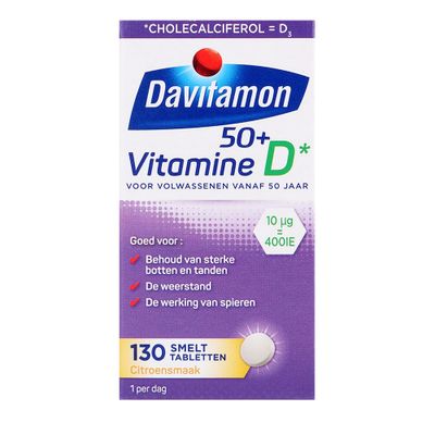 Davitamon Vitamine D 50 Plus Smelt 130tabl