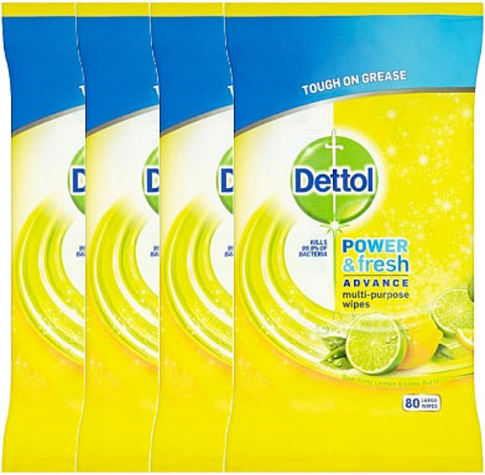 Dettol Power en Fresh Schoonmaak Doekjes Citrus Voordeelverpakking