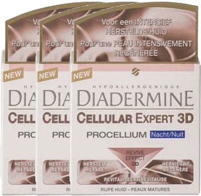 Diadermine Cellular Expert 3d Nachtcreme Voordeelverpakking 3x50ml