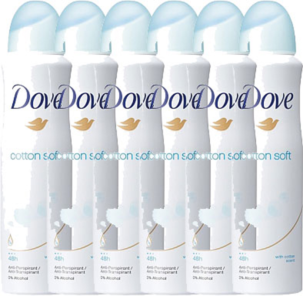 Dove Deodorant Deospray Cotton Soft Voordeelverpakking 6x150ml