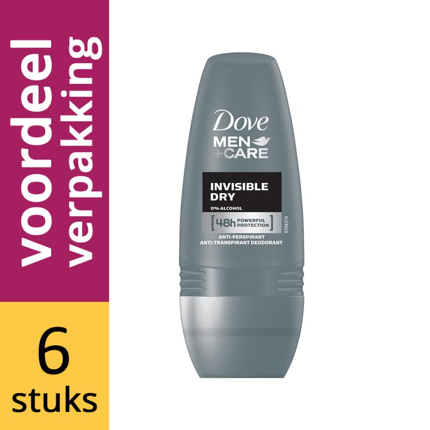 Dove MenCare Deodorant Deoroller Invisible Dry Voordeelverpakking 6x50ml