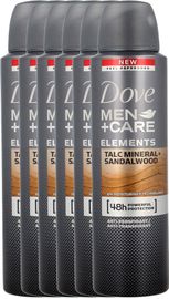 Dove Dove Men+Care Deodorant Deospray Talc Mineral + Sandalwood Voordeelverpakking Dove Men+Care Deodorant Deospray Talc Mineral + Sandalwood