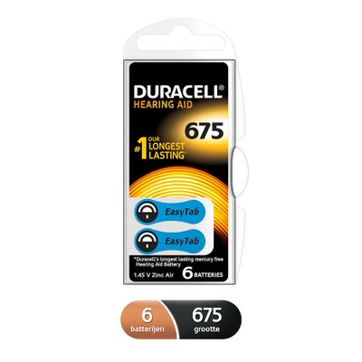 Duracell Hearing Aid 675 Batterijen 6stuks