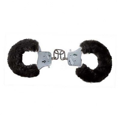 Furry Fun Cuffs Black Plush