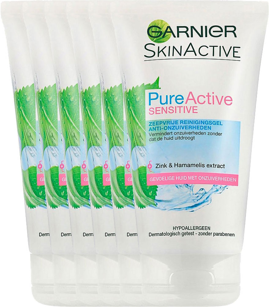 Garnier SkinActive Sensitive Reinigingsgel Voordeelverpakking 6x150ml
