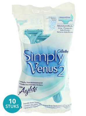 Gillette Women Simply Venus 2 Wegwerpscheermesjes Voordeelverpakking 10x8st