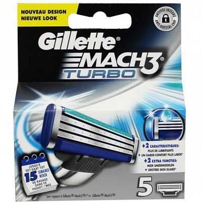 Gillette Mach 3 Turbo Scheermesjes 5stuks