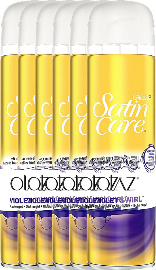 6x200ml Gillette Women Satin Care Olaz Scheergel Violet Swirl Voordeelverpakking