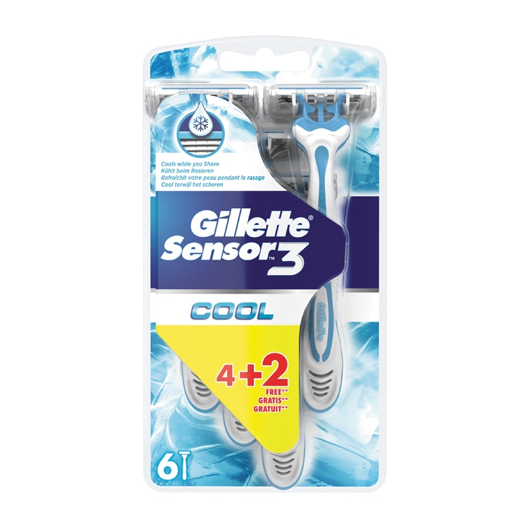 6stuks Gillette Sensor 3 Cool Wegwerpscheermesjes