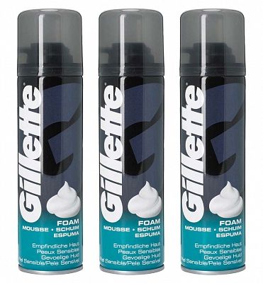 Gillette Basic Scheerschuim Gevoelig Voordeelverpakking 3x200ml
