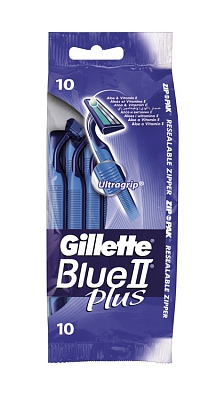 10st Gillette Blue II Plus Wegwerpscheermesjes