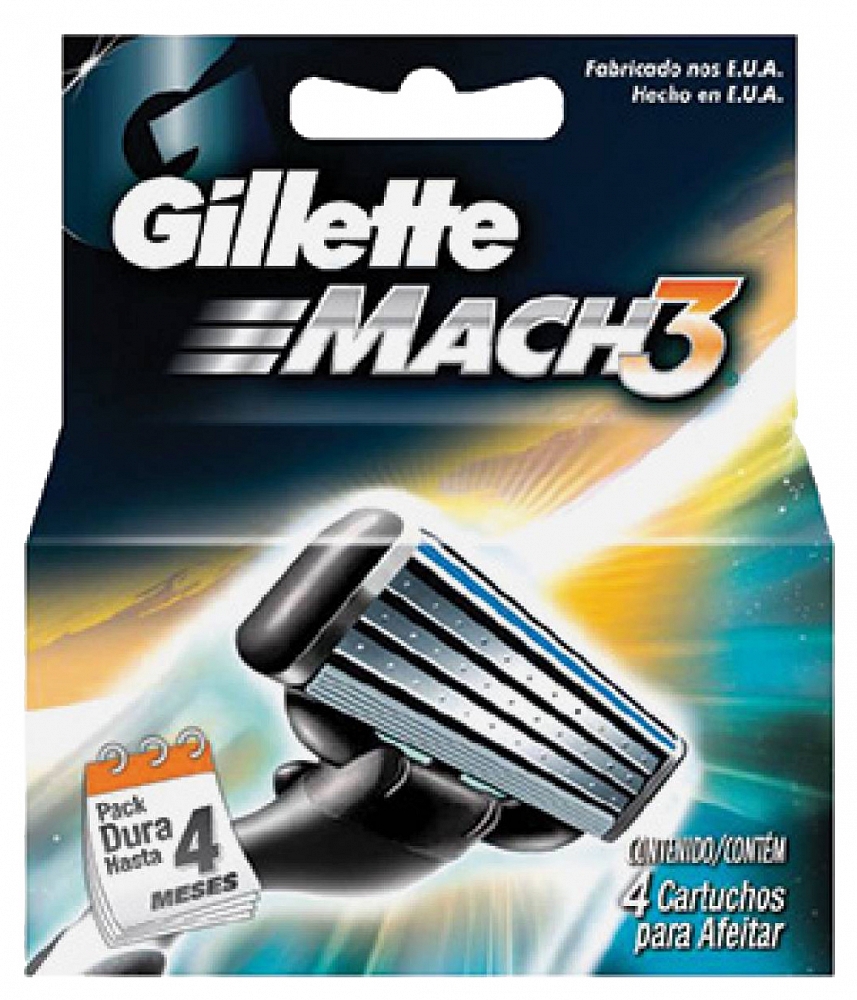4stuks Gillette Mach3 Scheermesjes