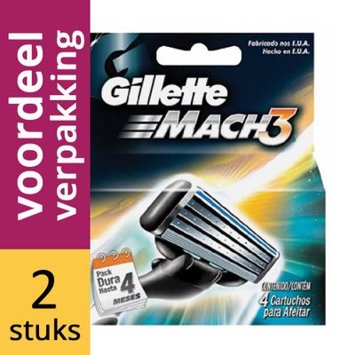 Gillette Mach 3 Scheermesjes Voordeelverpakking 2x4stuks