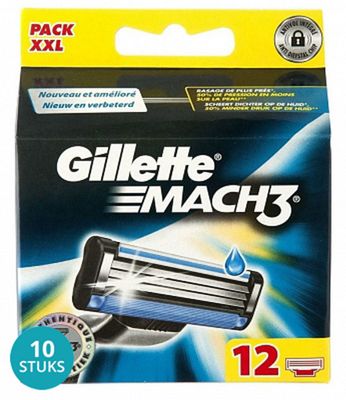 Gillette Mach 3 Scheermesjes Voordeelverpakking 10x12 me