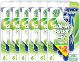Gillette Gillette Sensor3 Sensitive Skin Wegwerpscheermesjes Voordeelverpakking Gillette Sensor3 Sensitive Skin Wegwerpscheermesjes