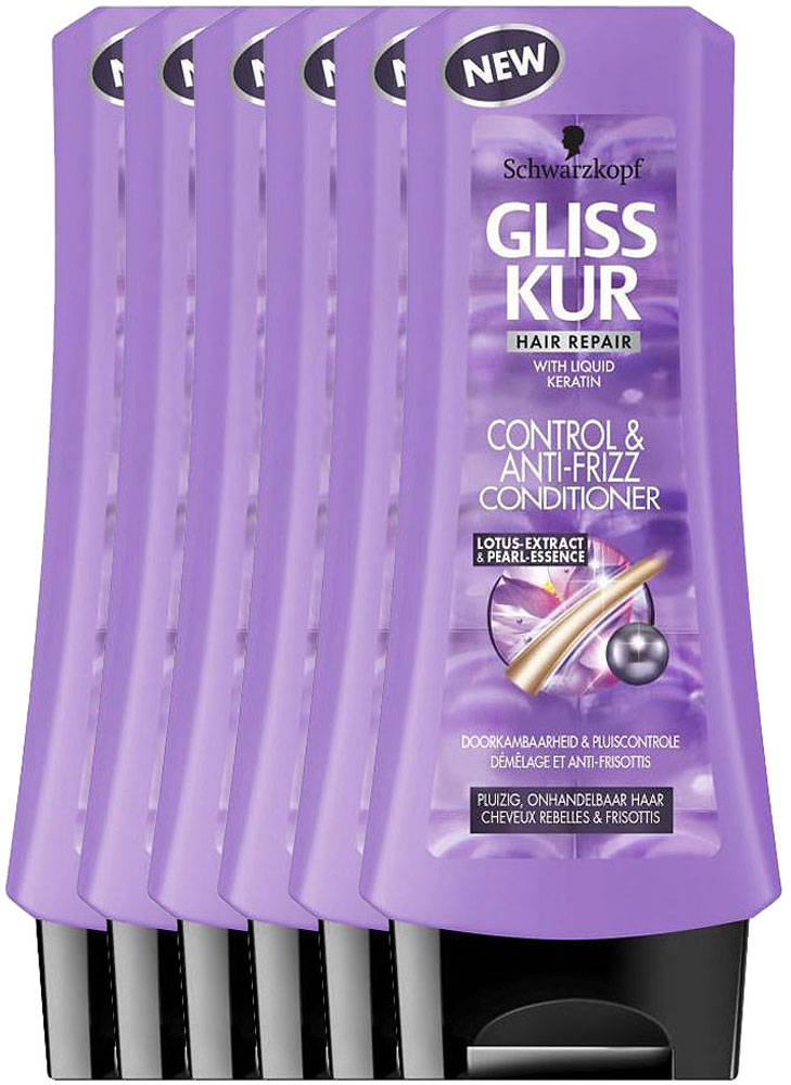Gliss Kur Conditioner Control And Anti-Frizz Voordeelverpakking 6x200ml
