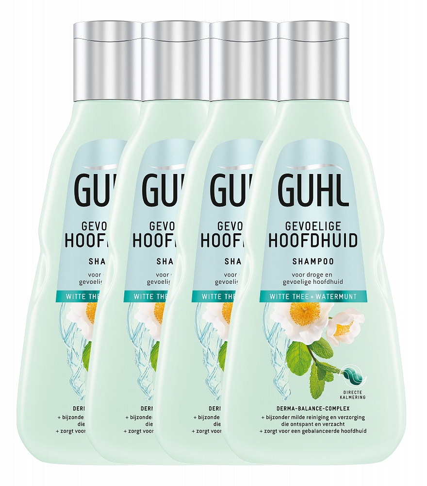 Guhl Shampoo Gevoelige Hoofdhuid Voordeelverpakking 4x250ml