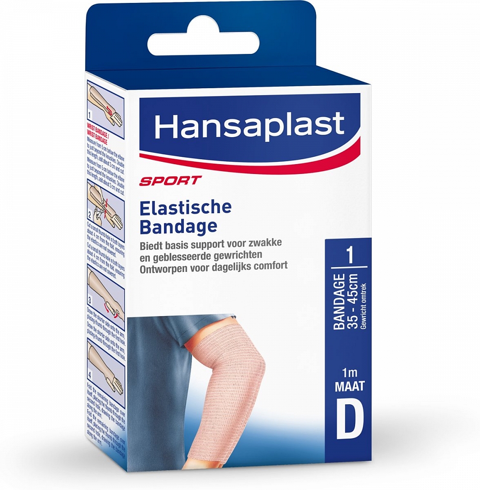 Hansaplast Sport Elastische Bandage 1m Maat D Pols Elleboog