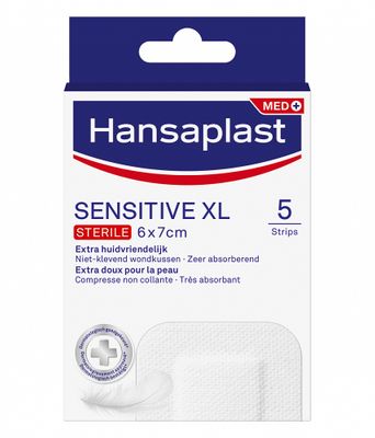Hansaplast Sensitive Xl Pleisters 6x7cm 5stuks