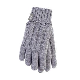 null Heatholders Ladies Cable Gloves Light Grey S/m