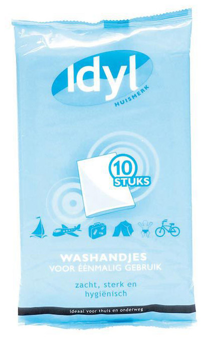 Idyl Huismerk Wegwerpwashandjes 10 Wash. Idyl Huismerk Wegwerpwashandjes 10 Wash.