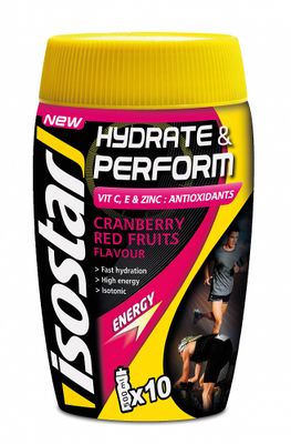 Isostar Hydrate And Perform Poeder Sportdrank Cranberry Red Fruits 400gram