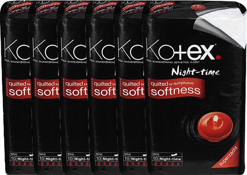 Kotex Maxi Nacht Voordeelverpakking 6x10stuk