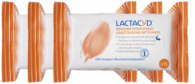 Lactacyd Tissues Verzorgend Vaginale Verzorging Doekjes Voordeelverpakking 3x15st