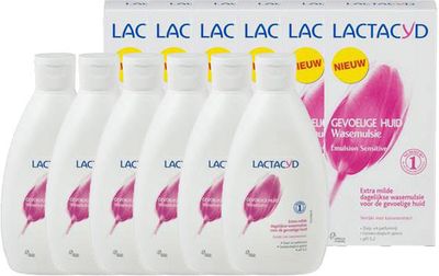 Lactacyd Wasemulsie Gevoelige Huid Voordeelverpakking 6x200ml
