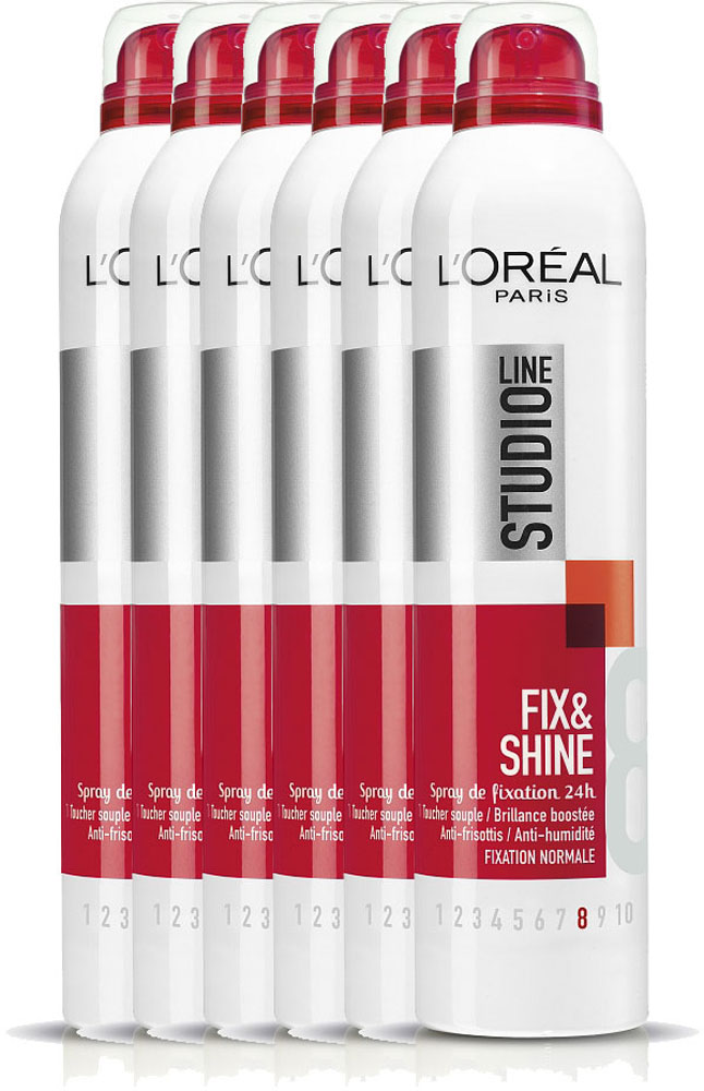 Loreal Paris Studio Line Fix and Shine Spray Super Strong Voordeelverpakking 6x250ml Loreal Paris Studio Line Fix and Shine Spray Super Strong Voordeelverpakking 6x250ml