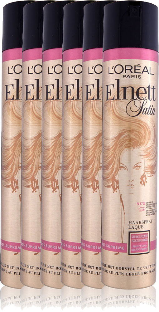 Loreal Paris Elnett Satin Haarspray Liss Supreme Voordeelverpakking 6x400ml