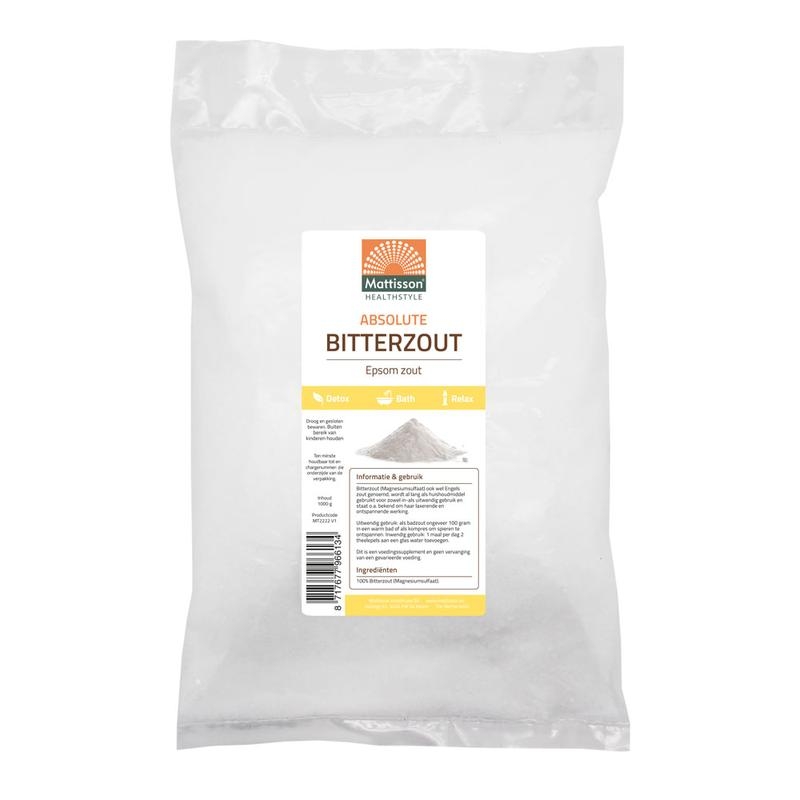 Mattisson Bitterzout-epsom Zout magnesiumsulfaat Navulzak 1 Kg 1000 Gr Mattisson Bitterzout-epsom Zout magnesiumsulfaat Navulzak 1 Kg 1000 Gr