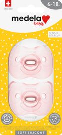 Medela Medela Baby Fopspeen Soft Silicone 6-18m Soft Pink - Duo