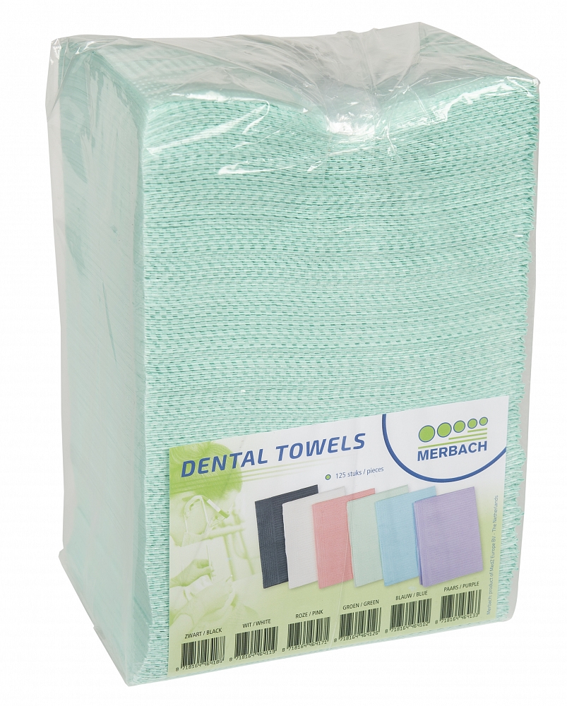 Merbach Dental Towel Groen 3lgs Pap/pe