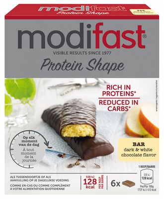 Modifast Protein Shape Reep Pure and Witte Chocolade 6x31gr